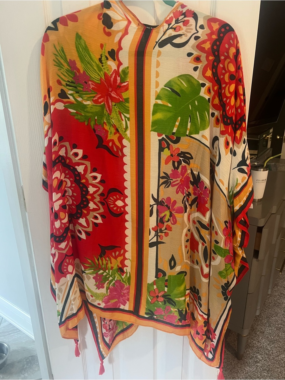 Nine West Vibrant Floral Multi-Color Kimono Wrap - Floral Pattern - Picture 4 of 4